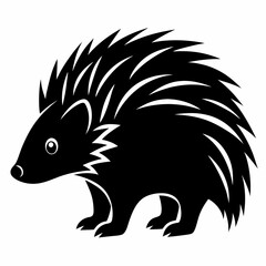 Black Porcupine Vector Graphic