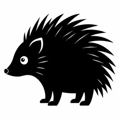 Black Porcupine Vector Graphic