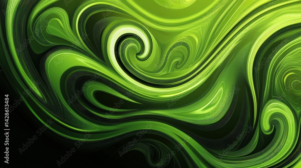 Poster dynamic green gradient background featuring swirls of deep olive and bright lime green.