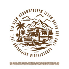 Vintage retro summer explore and adventure vector badge