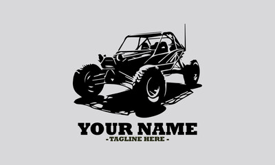 Fototapeta premium offroad racing truck silhouette vector illustration, logo offroad racing truck vector design