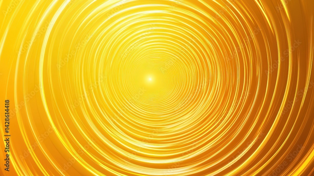 Aufkleber a dynamic yellow geometric background with concentric circles forming a glowing ripple effect