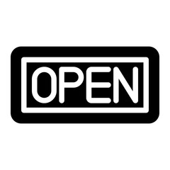 open sign glyph icon