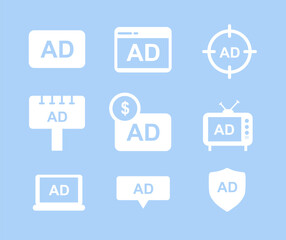 simple ad icon design collection