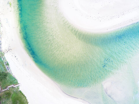 Beautiful colours and texture as the tidal flows of the ocean enter The Entrance Channel