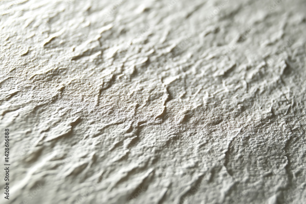 Poster Detailed View of Textured Paper Surface Illuminated by Soft Lighting Showcasing Intricate Embossing Techniques and Subtle Variations