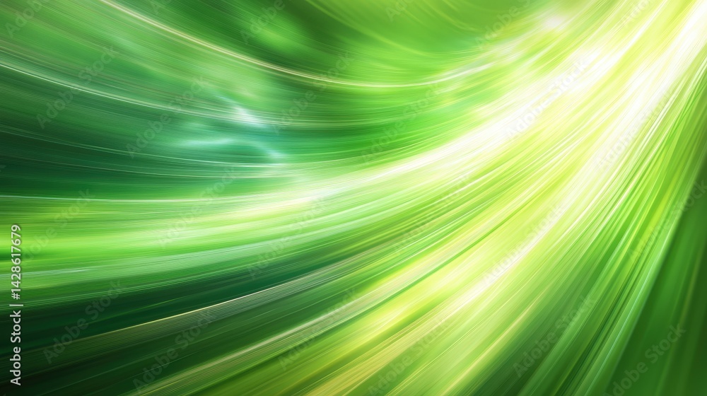 Poster a fast-moving green gradient background with streaks of color, evoking a speed and energy effect