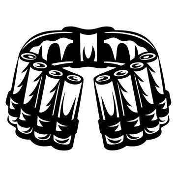 black and white ammunition belt clip art preview