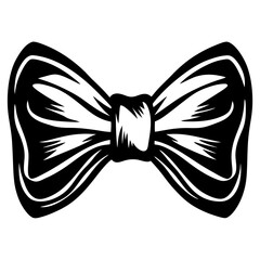 Obraz premium Stylized black and white image of a classic bow tie accessory