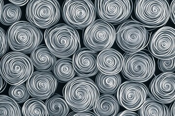 Fototapeta premium Abstract Gray and White Spiral Patterns on Dark Background