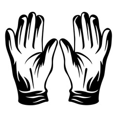 Two Hands Up Illustration in a Bold Black and White Design