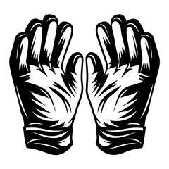 Praying hands monochrome vector illustration expressing hope and faith in divinity