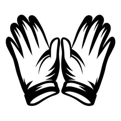 Stylized cartoon of two hands, open with palms facing each other