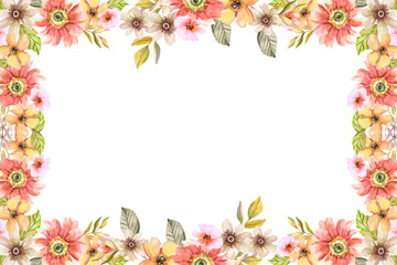 Obraz premium Watercolor flowers background vector for design.