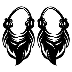 Elegant black and white symmetrical feather design perfect for creative projects