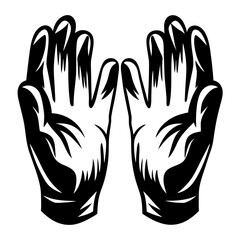 Open Hands Silhouette Symbolizing Offering, Support, Acceptance, or Guidance with artistic style