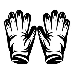 Obraz premium Stylized black and white illustration of a pair of hands reaching upwards