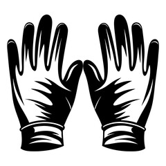 Obraz premium Stylized image of black and white open hands with fingers extended upwards
