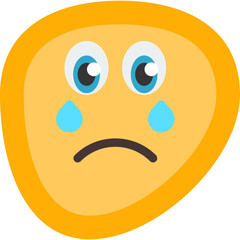 Fototapeta premium Crying Face Flat Icon