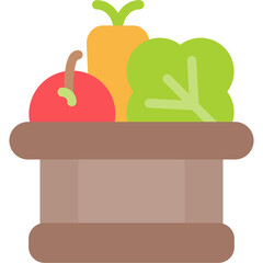 Vegetable Basket Flat Icon