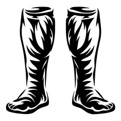 Stylized Image of Bare Legs with Abstract Design in Black and White