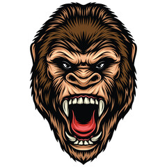 Chimpanzee Silhouette, Chimpanzee monkey silhouette vector