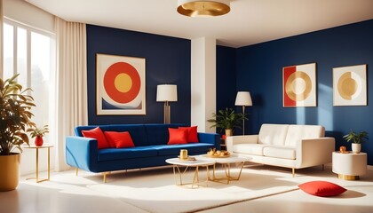 interior modern design room 3d