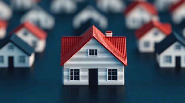 A Conceptual Representation of Smart City Infrastructure Featuring Model Houses Signifying Urban Development and Modern Living Solutions