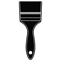 Isolated Black Vector Artist Element paintbrush  flat  With White Background