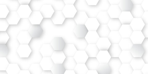 Hexagonal Molecular structure abstract tech network pattern. abstract geometric hexagon shape with connecting shadows. connecting Medical science, technology concept background Vector illustration.	