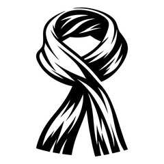Monochrome depiction of an awareness ribbon symbol in simple graphic art