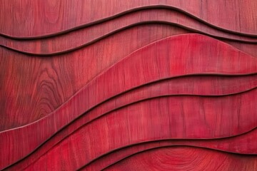 Abstract Red Wood Texture with Wavy Patterns and Smooth Finish