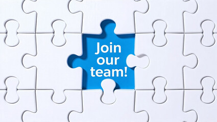 Fototapeta premium Puzzle Pieces Ask You To Join Our Team