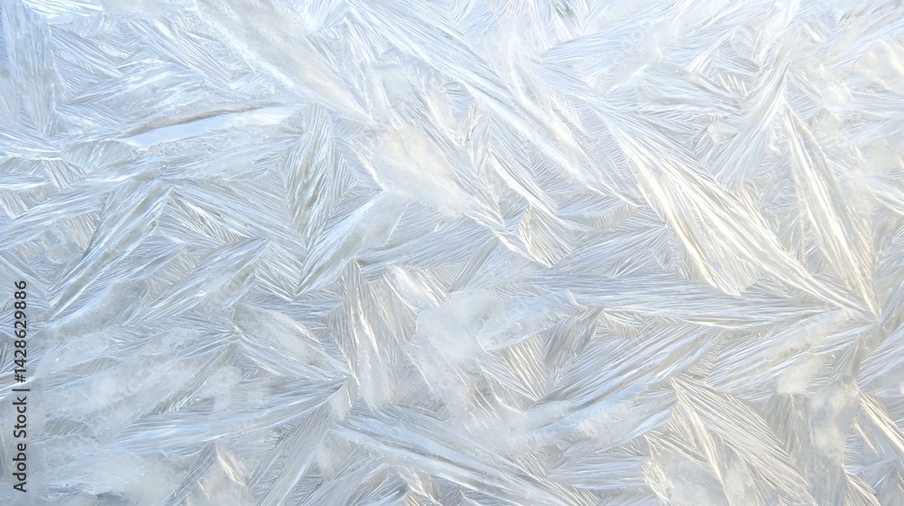Aufkleber stunning close-up of intricate ice crystals forming a captivating abstract pattern. perfect for wint
