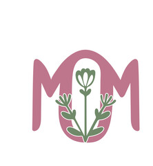 vector illustration of mom with plant flowers