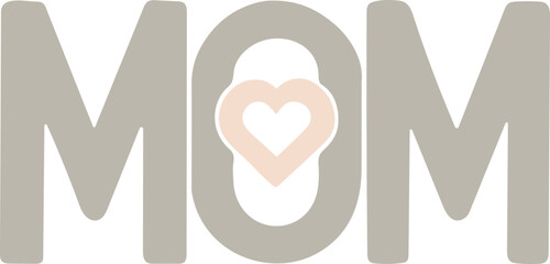 vector illustration of mom with a heart