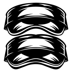 Bold twin emblems featuring symmetrical black ribbons and white outlines design