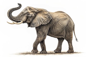 Obraz premium African elephant isolated on white background