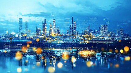 Naklejka premium Merging petrochemical processes with sustainable practices.