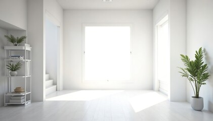 Bright, evenly lit white space, ideal for display , minimal, bright, even