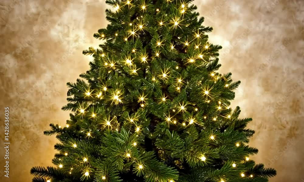 Poster beautiful christmas tree with ornaments and lights set against a glowing bokeh scene made with gener