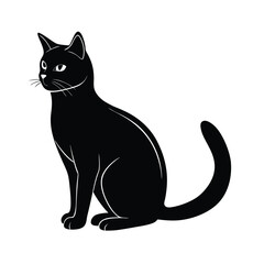 Fototapeta premium Cat Silhouette Icon on White Background