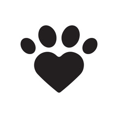 paw print heart