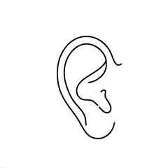 Obraz premium Single Line Art of Ear Outline in Minimalist Style 