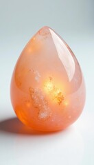 Shimmering peach moonstone specimen on a white backdrop, Sparkling, Precious