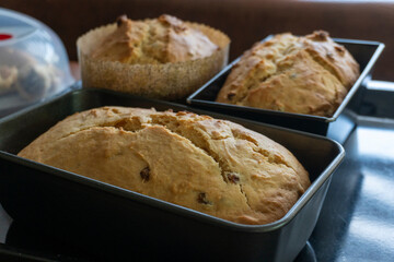 making a cake in a mixer. Cake with white topping. Dessert
