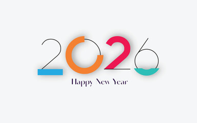 2026 Happy New Year design vector. trendy new year 2026 design template. 