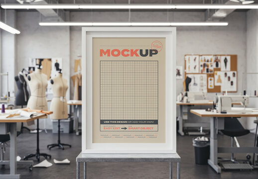 Vertical Frame Poster Mockup on Haute Couture Place