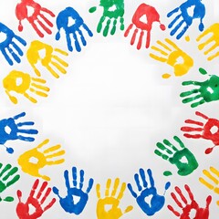 Fototapeta premium colorful hand prints background