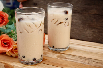 Milk and tea bubble Taiwanese food